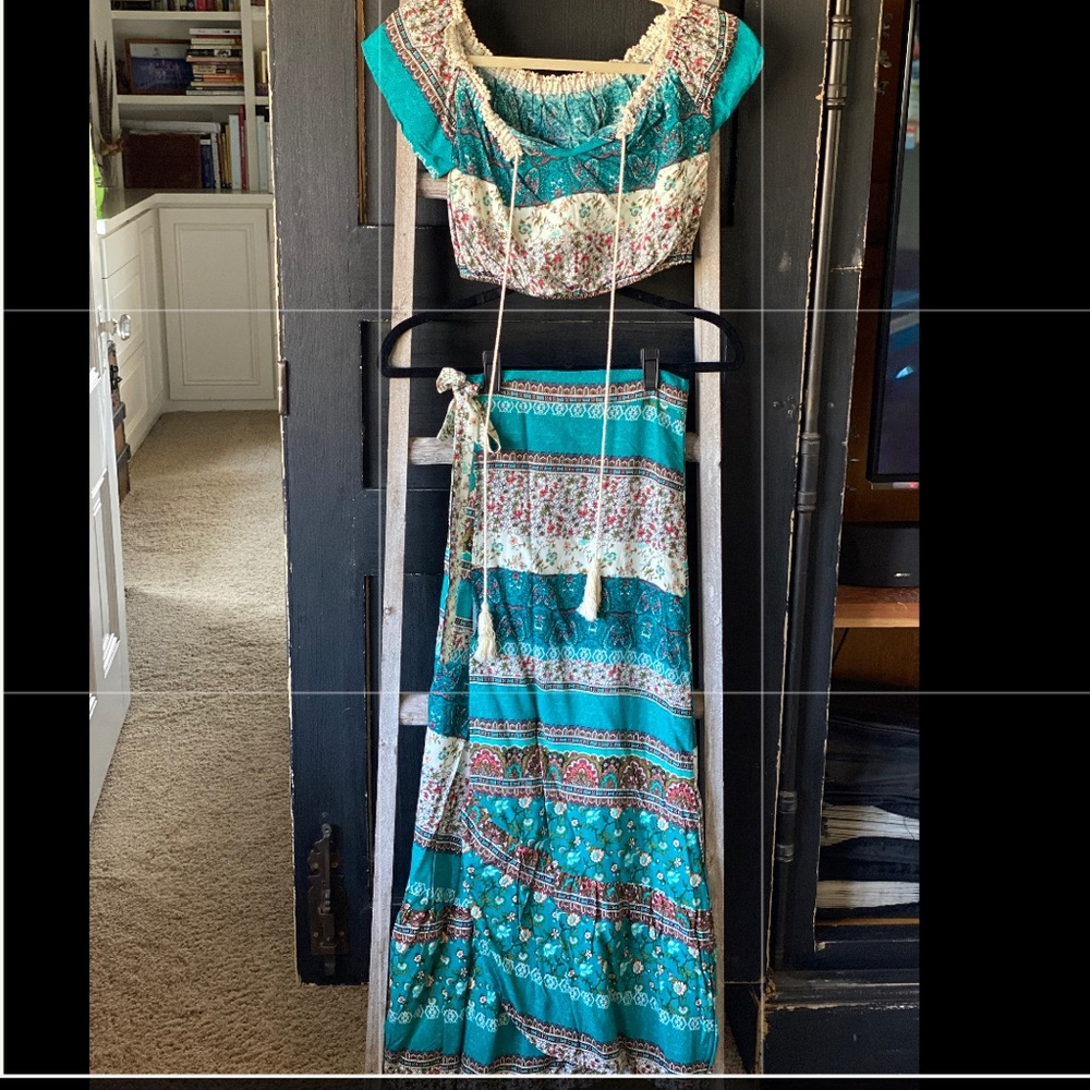 Summer Crop Top & Wrap Skirt